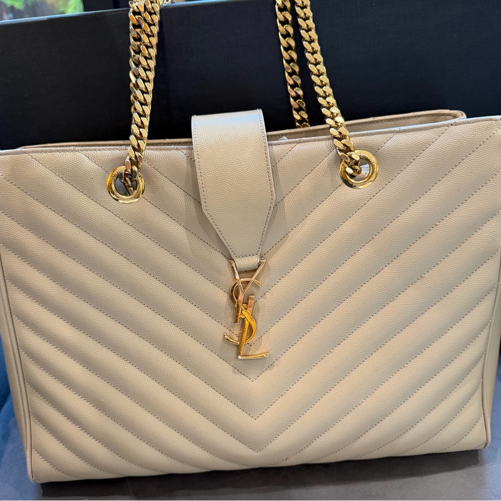 Reserved -YSL Shoulder Monogram Shopping Tote Bag - Picture 3 of 17